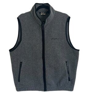 Eddie Bauer Ebtek Men Large Full Zip Fleece Vest Gray Polartec Vintage Gorpcore